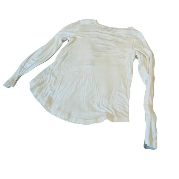 Simply Vera Vera Wang Long Sleeve Top XS White Beaded Design Rayon Spandex - Picture 9 of 11